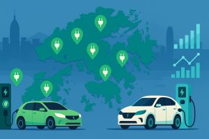 香港電動車充電站的分佈與使用